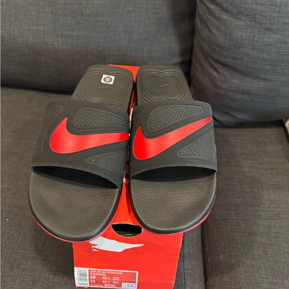 Nike Air Max Cirro Slide Black and University Red